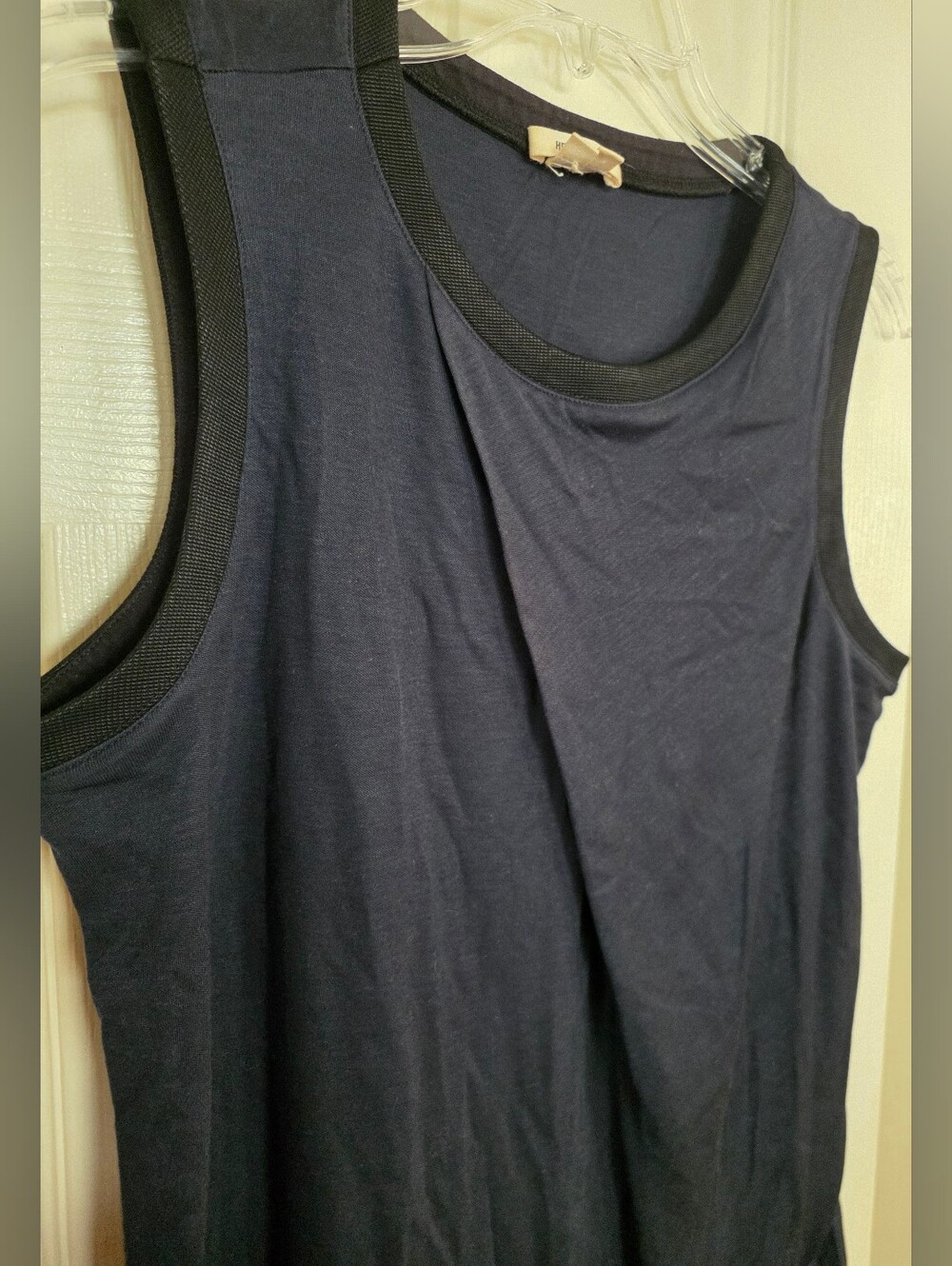 Helmut Lang Tencel Cashmere Black Navy Sleeveless Top Small